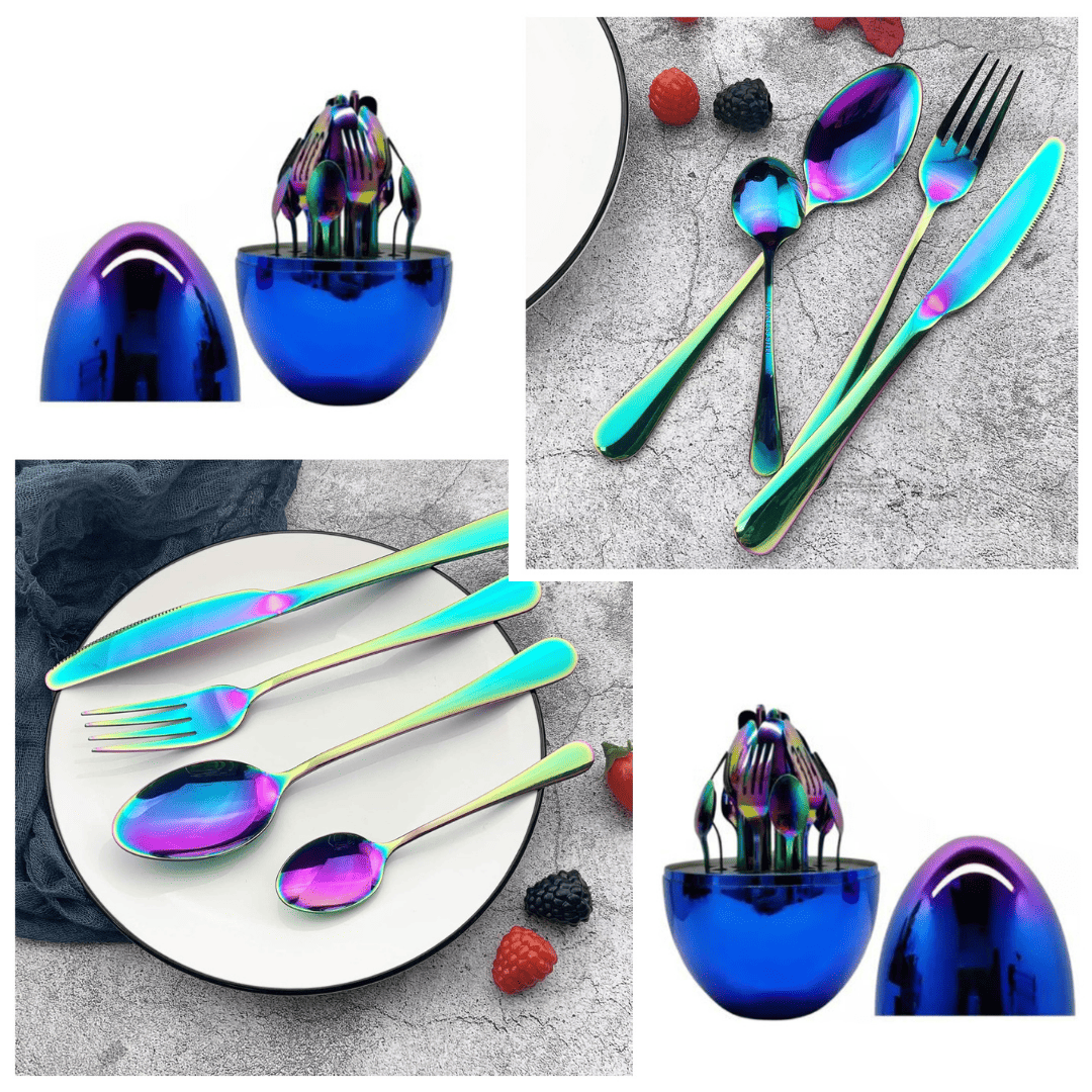 Cubiertos Luxury Egg x 24 piezas