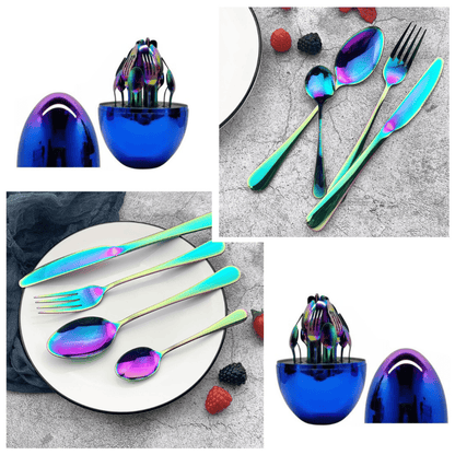 Cubiertos Luxury Egg x 24 piezas