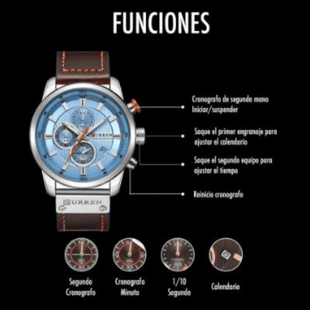 ¡Nuevo! Reloj Curren de Cuero Genuino