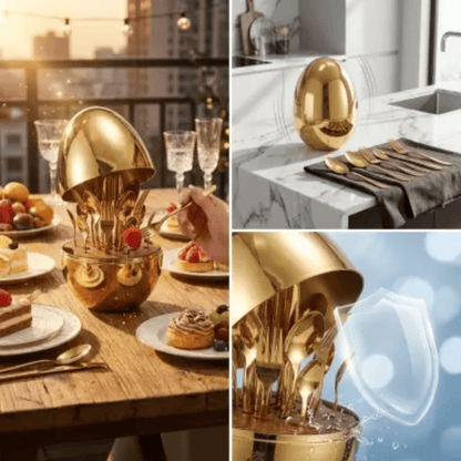 Cubiertos Luxury Egg x 24 piezas