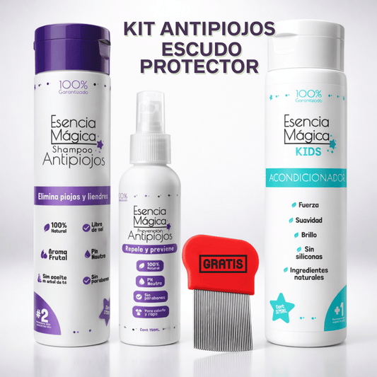 ¡Nuevo! Kit Antipiojos Escudo Protector - Cabello limpio, brillante y libre de piojos, en un solo kit